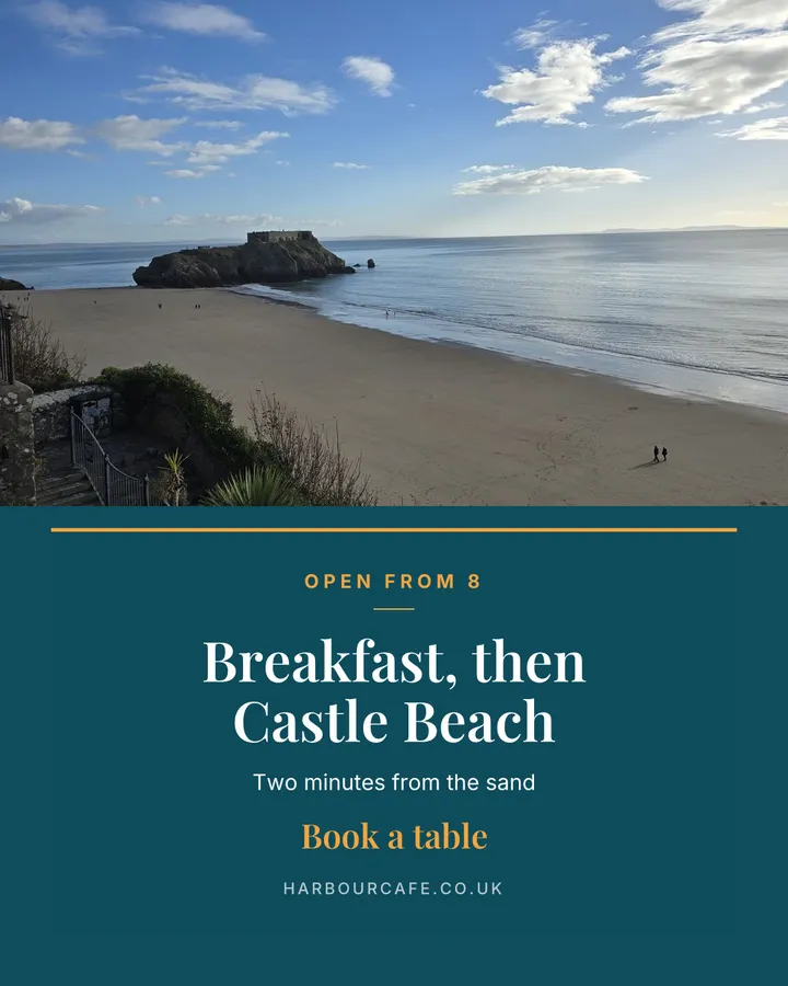 A post for Harbour Café: Breakfast, then Castle Beach