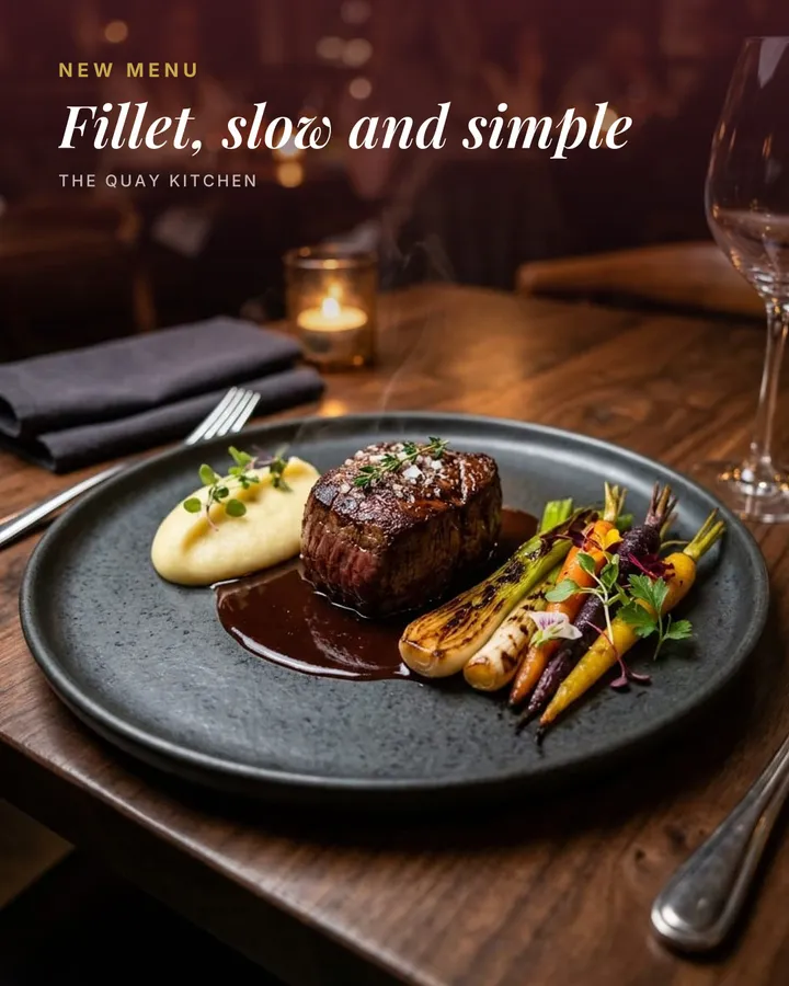 A fillet steak with the headline Fillet, slow and simple